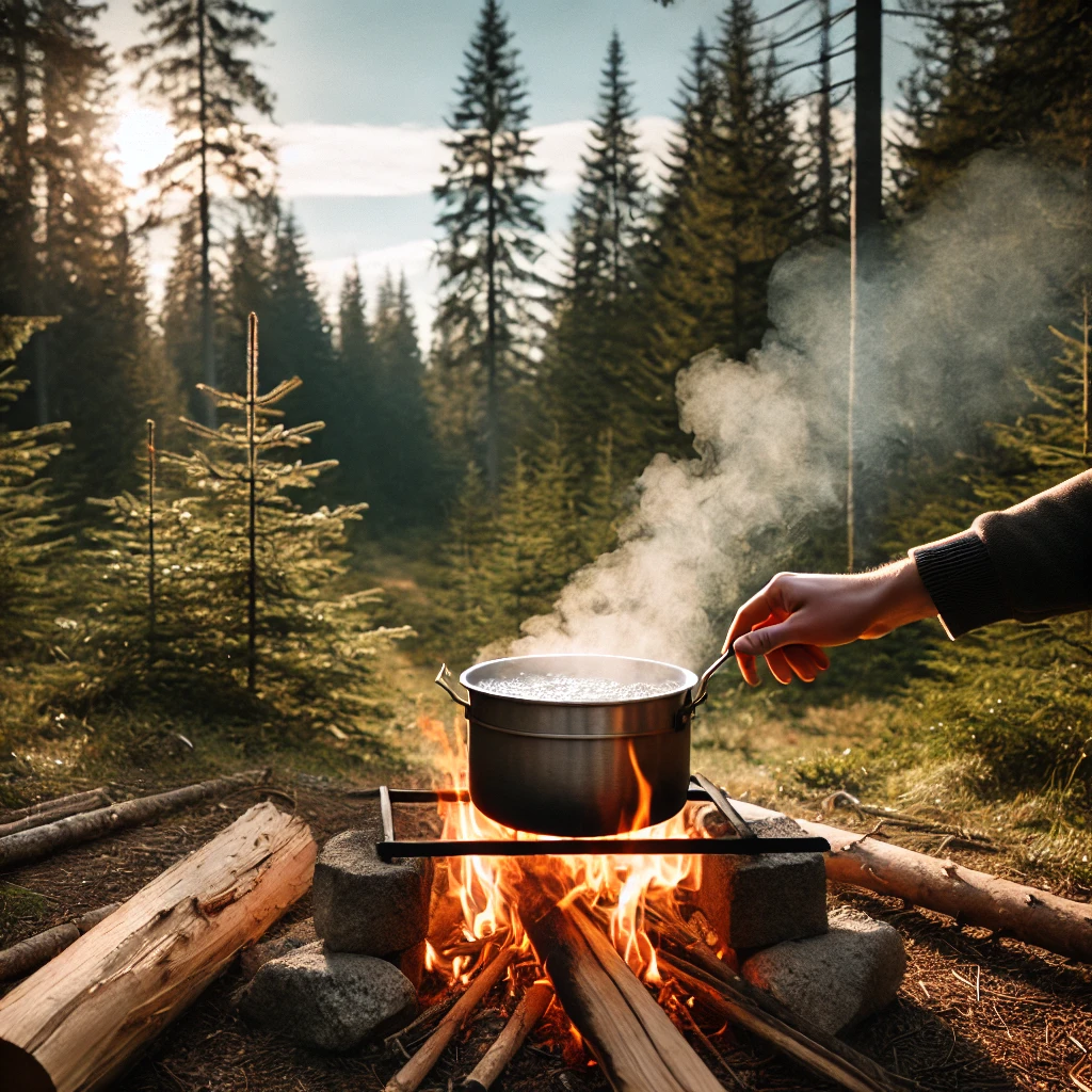 Boiling water to purify